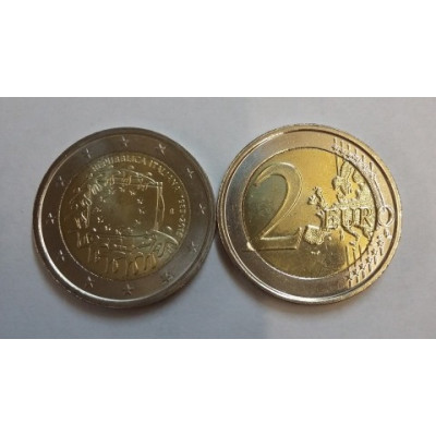 Монета 2 евро 2015 г. Италия "30 лет флагу Евросоюза".